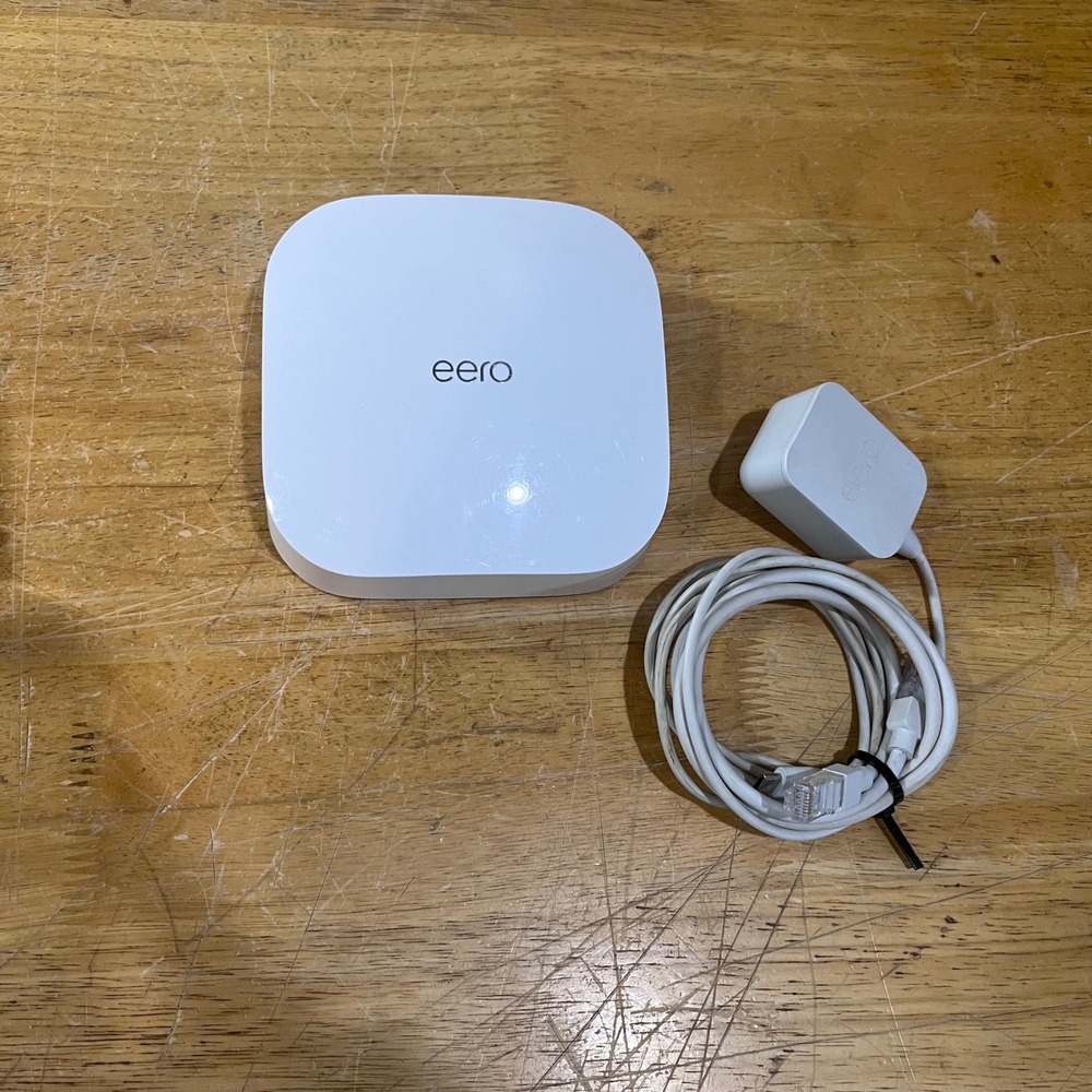 Amazon eero Pro 6 Mesh Wi-Fi 6 Router Tri-Band K010001 White with Power Adapter